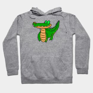 Cute Alligator Drawing Hoodie